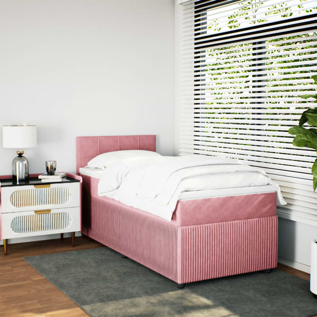 Sommier à lattes de lit avec matelas Rose 90x200 cm Velours