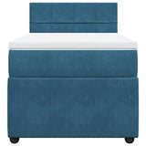 Slatted bed base with blue mattress 100x200 cm