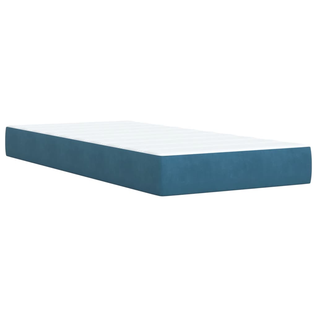 Slatted bed base with blue mattress 100x200 cm