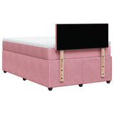 Slatted bed base with pink mattress 120x190 cm velvet