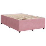 Slatted bed base with pink mattress 120x190 cm velvet