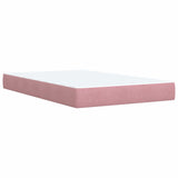 Slatted bed base with pink mattress 120x190 cm velvet