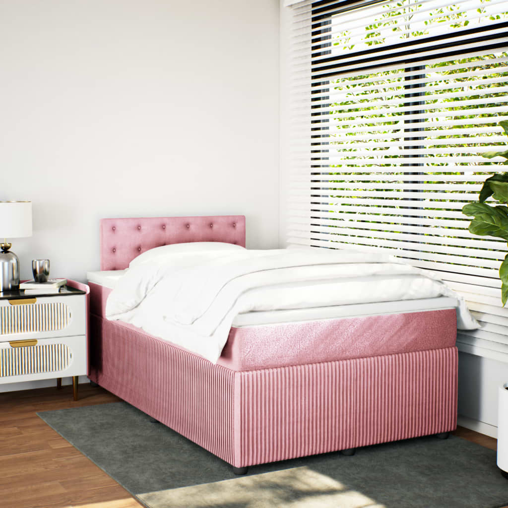 Slatted bed base with mattress Rose 120x200 cm Velvet