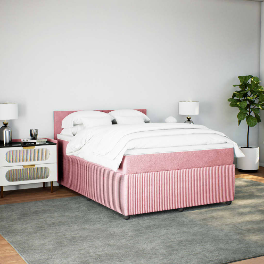 Slatted bed base with mattress Rose 140x190 cm Velvet