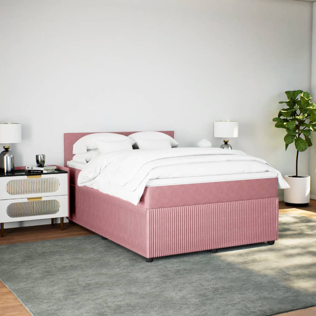 Slatted bed base with mattress Rose 140x190 cm Velvet