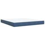 Slatted bed base and blue mattress 180x200 cm velvet