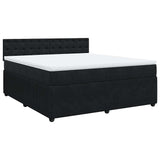 Slatted bed base with mattress Black 180x200 cm Velvet