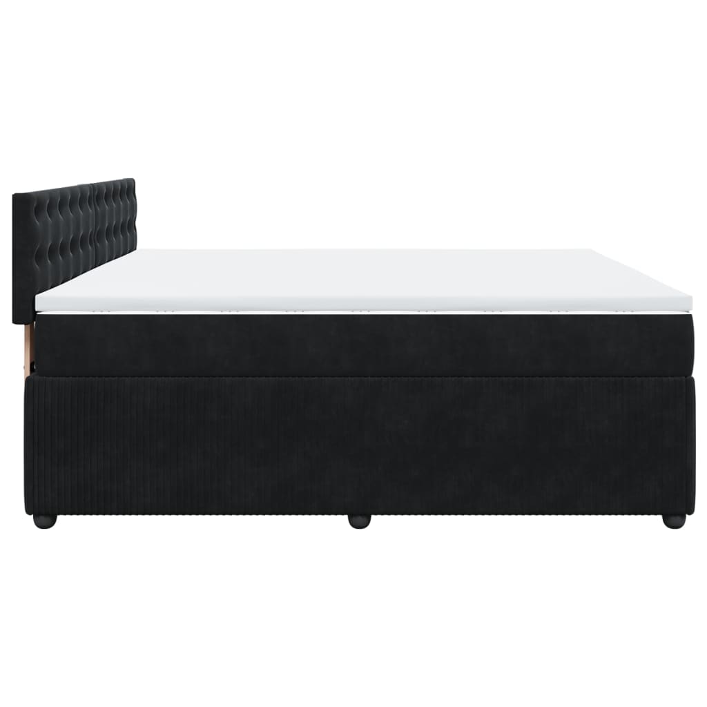 Slatted bed base with mattress Black 180x200 cm Velvet