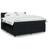 Slatted bed base with mattress Black 180x200 cm Velvet