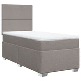 Slatted bed base with mattress Taupe 80x200 cm Fabric