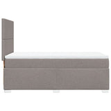 Slatted bed base with mattress Taupe 80x200 cm Fabric