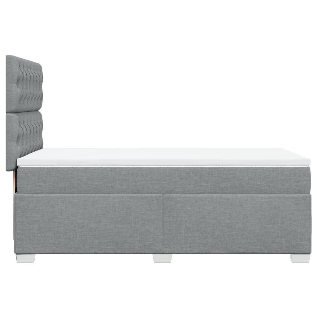 Sommier à lattes de lit avec matelas gris clair 80x200 cm tissu