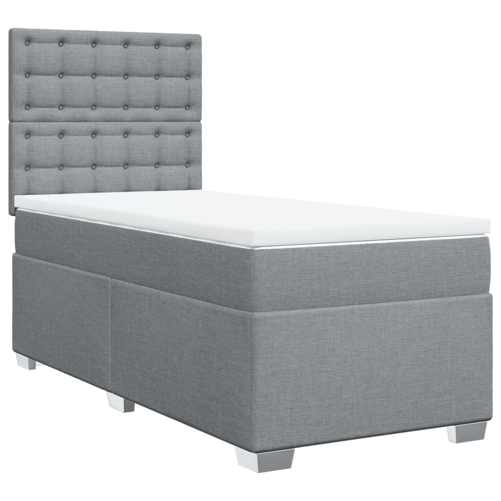 Sommier à lattes de lit avec matelas gris clair 80x200 cm tissu