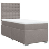 Slatted bed base with mattress Taupe 80x200 cm Fabric