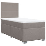 Slatted bed base with mattress Taupe 90x190 cm Fabric