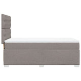 Slatted bed base with mattress Taupe 90x190 cm Fabric