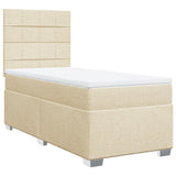 Sommier à lattes de lit avec matelas Crème 90x200 cm Tissu