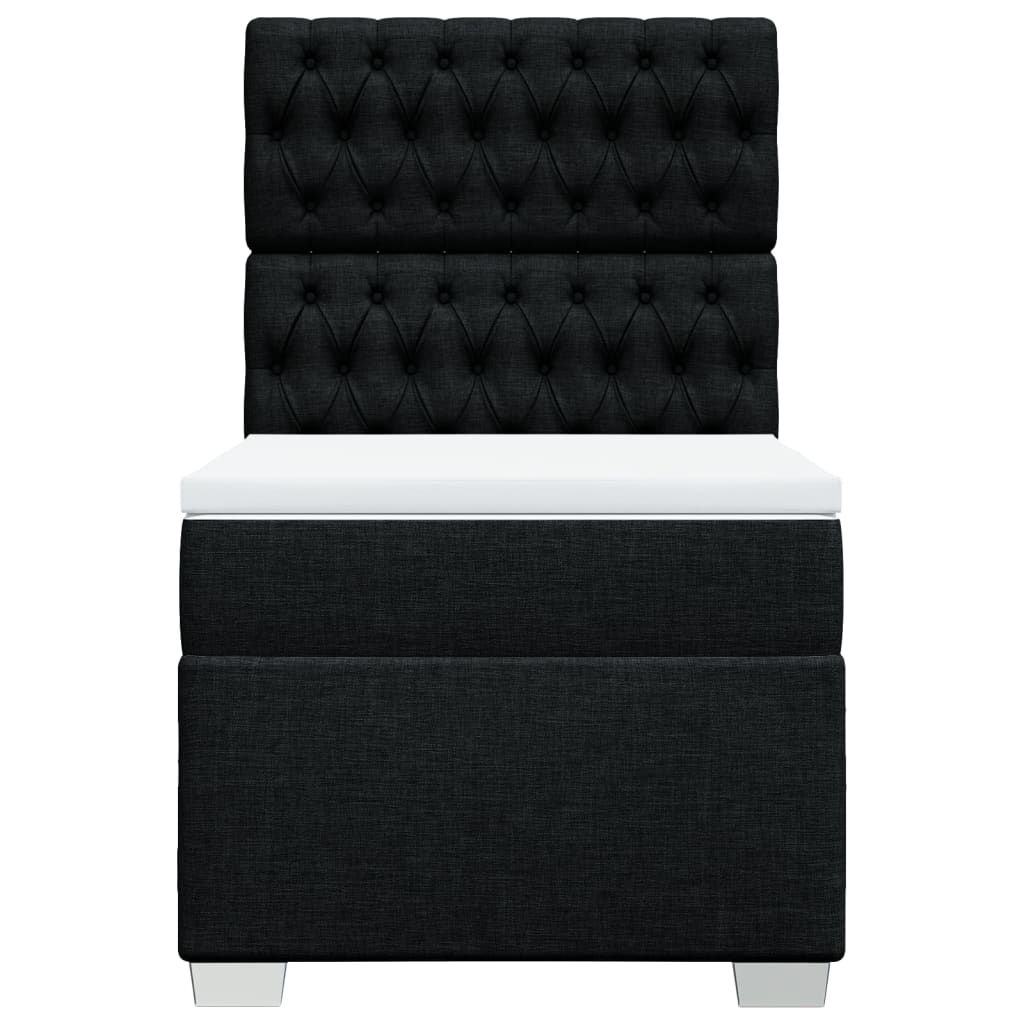 Sommier à lattes de lit avec matelas Noir 90x200 cm Tissu