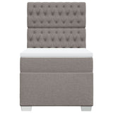 Slatted bed base with mattress Taupe 90x200 cm Fabric