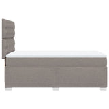 Slatted bed base with mattress Taupe 90x200 cm Fabric