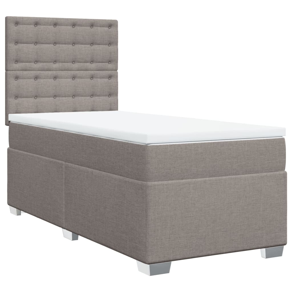 Sommier à lattes de lit avec matelas Taupe 90x200 cm Tissu