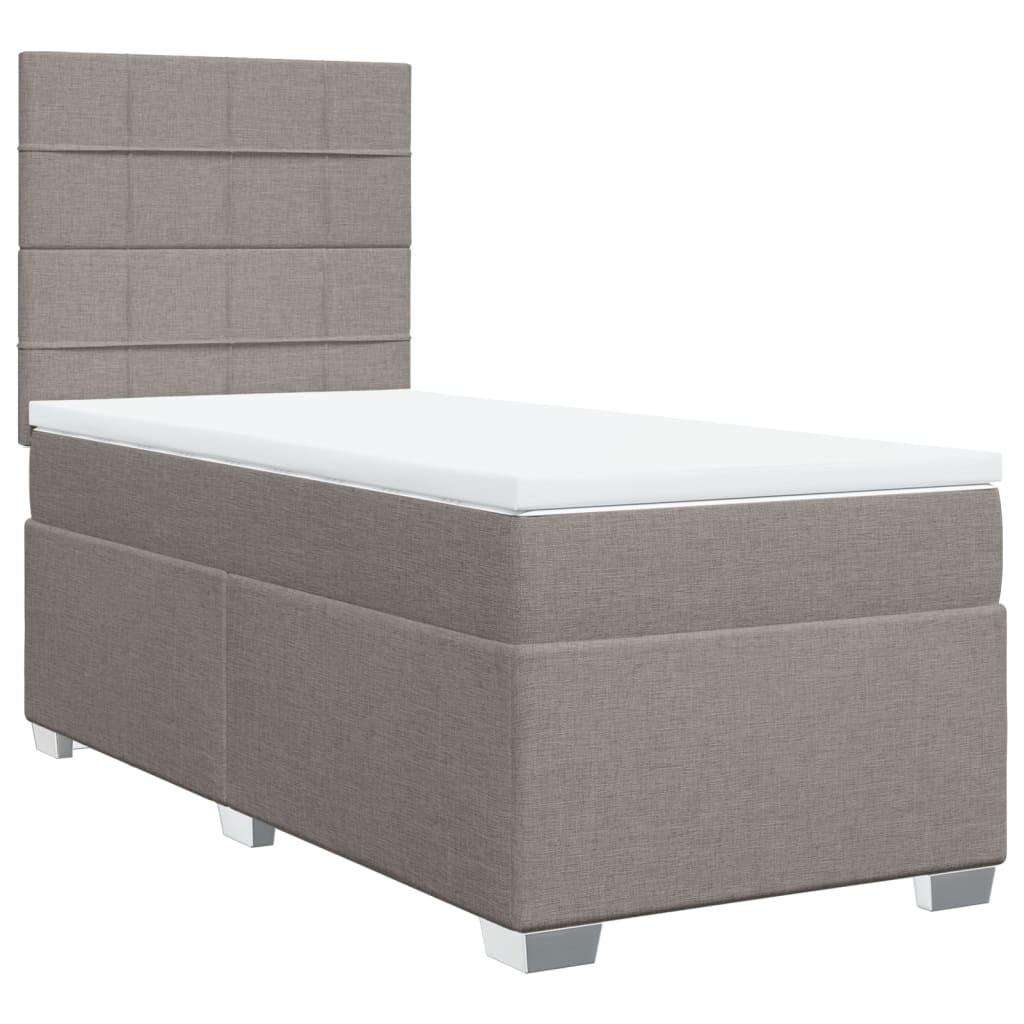 Sommier à lattes de lit avec matelas Taupe 100x200 cm Tissu