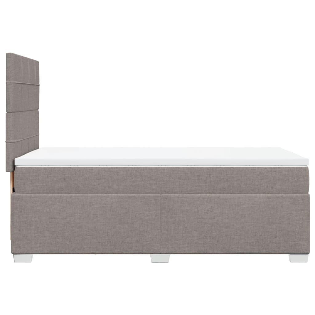 Sommier à lattes de lit avec matelas Taupe 100x200 cm Tissu