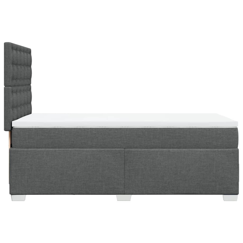 Sommier à lattes de lit avec matelas Gris foncé 100x200cm Tissu