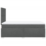 Slatted bed base with dark gray mattress 120x190cm fabric