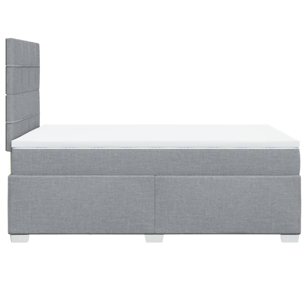 Slatted bed base with mattress Light grey 120x200cm Fabric