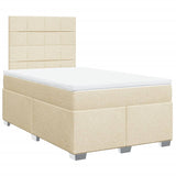 Bed slatted base with mattress Cream 120x200 cm Fabric