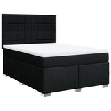 Sommier à lattes de lit avec matelas Noir 140x190 cm Tissu