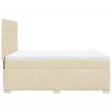 Bed slatted base with mattress Cream 140x190 cm Fabric