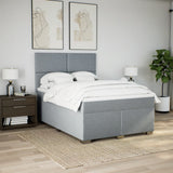 Slatted bed base with mattress Light grey 140x200cm Fabric