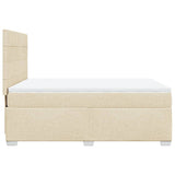 Bed slatted base with mattress Cream 140x200 cm Fabric