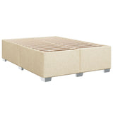 Bed slatted base with mattress Cream 140x200 cm Fabric