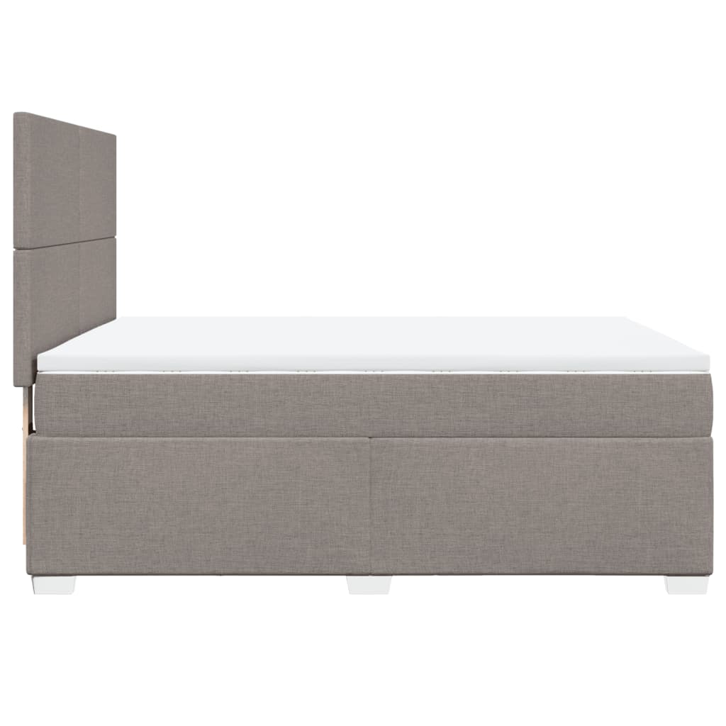 Sommier à lattes de lit avec matelas Taupe 160x200 cm Tissu