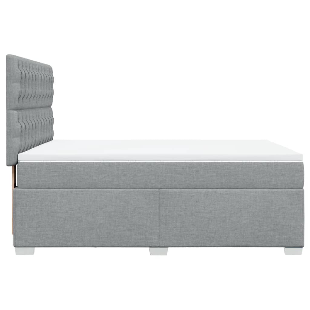 Sommier à lattes de lit avec matelas Gris clair 160x200cm Tissu