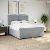 Slatted bed base with mattress Light grey 180x200cm Fabric