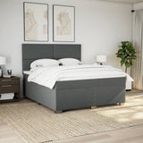 Slatted bed base with mattress Dark grey 180x200cm Fabric