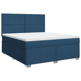 Slatted bed base with mattress Blue 180x200 cm Fabric