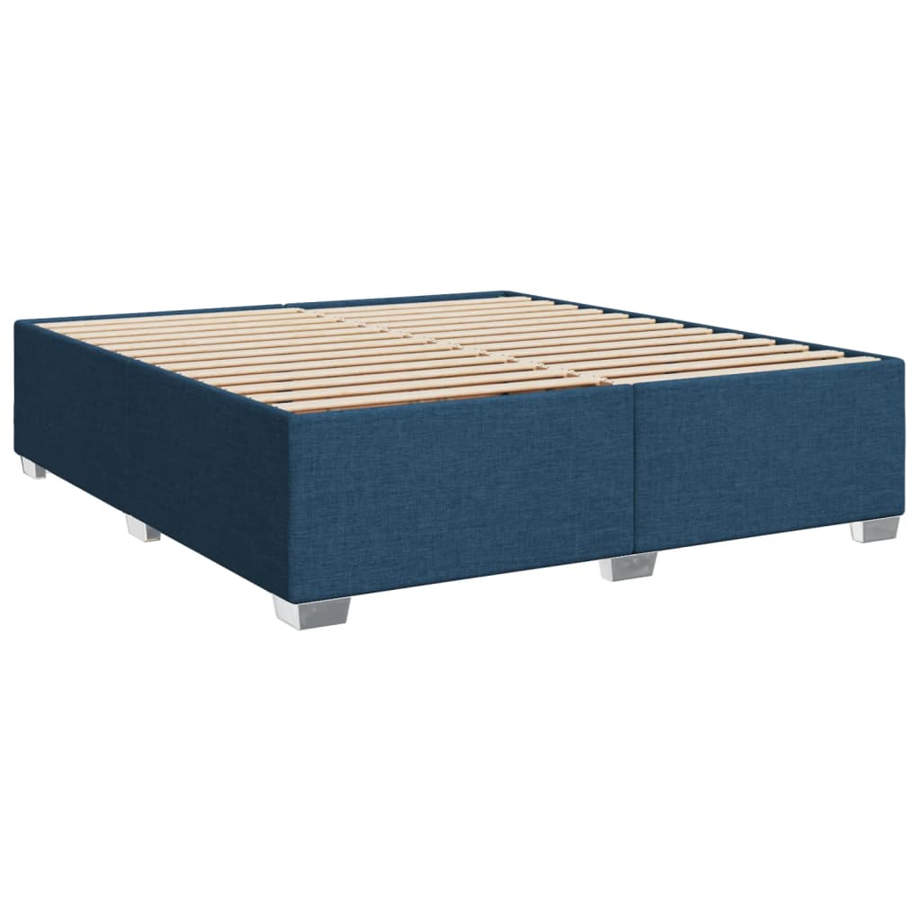 Slatted bed base with mattress Blue 180x200 cm Fabric