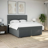 Slatted bed base with mattress Dark grey 180x200cm Fabric