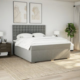 Slatted bed base with mattress Light grey 180x200cm Fabric