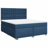 Slatted bed base with mattress Blue 180x200 cm Fabric