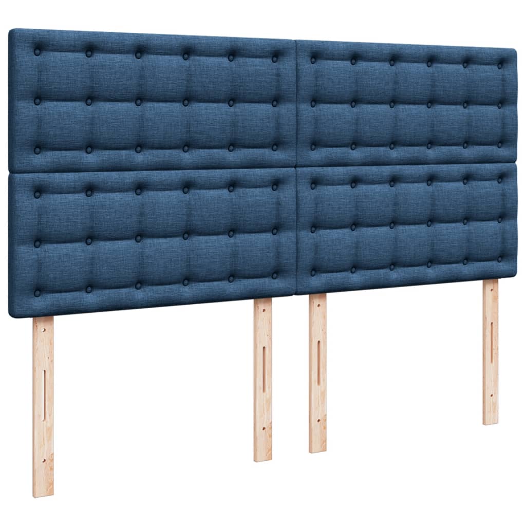 Slatted bed base with mattress Blue 180x200 cm Fabric