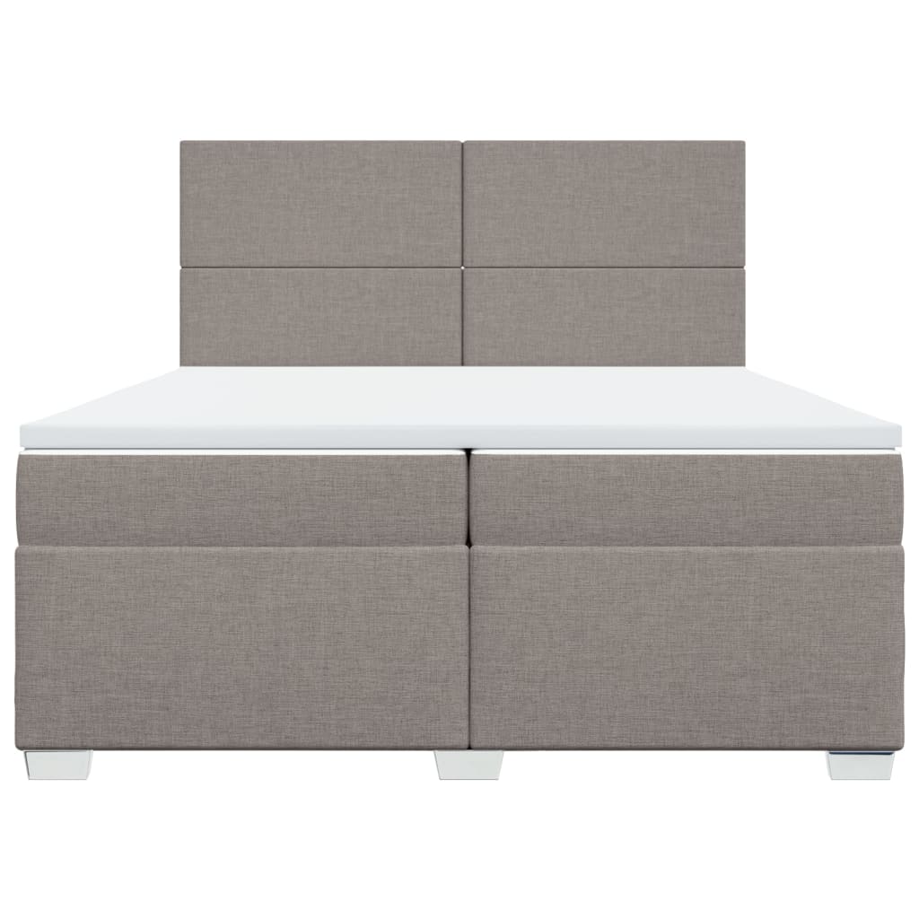 Sommier à lattes de lit avec matelas Taupe 200x200 cm Tissu