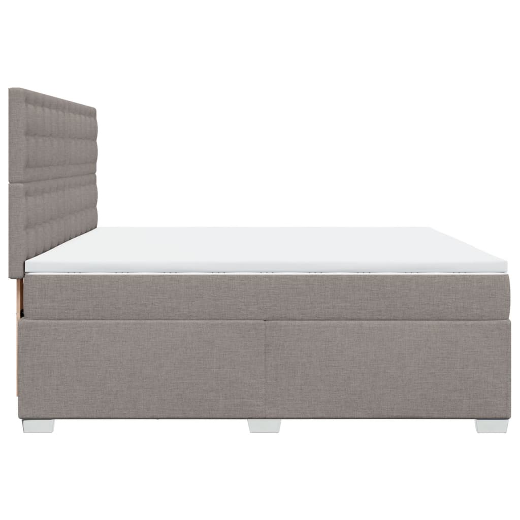 Sommier à lattes de lit avec matelas Taupe 200x200 cm Tissu