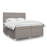 Sommier à lattes de lit avec matelas Taupe 200x200 cm Tissu