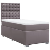 Slatted bed base with mattress Grey 90x190 cm Faux leather